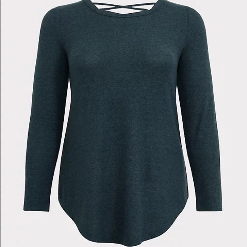 Torrid super soft dark green lattice shirt